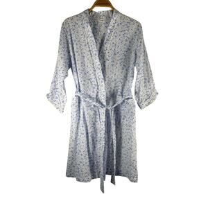 Miss Elaine Blue Floral Robe Small